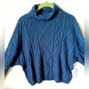 RVCA cable knit sweater L size 12 NWT